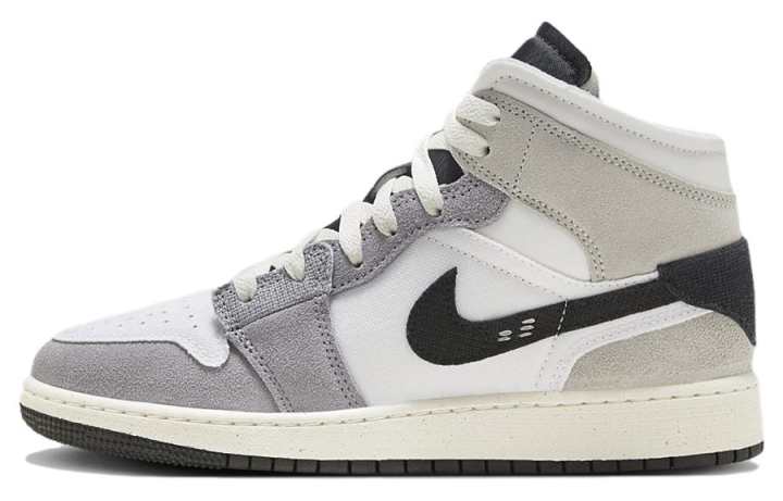 Jordan Jordan 1 Mid SE Craft White Cement Grey Black GS