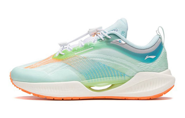 Li-Ning YOUNG Li Ning YOUNG Super Light 19 Comfortable Low top Running Shoes Blue Green Teenagers