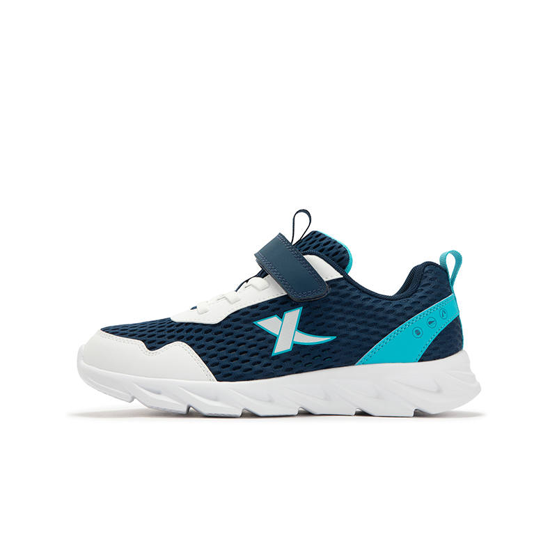 XTEP Abrasion Resistant Slip Resistant Low top Kids' Running Shoes Dark Blue White Kids'