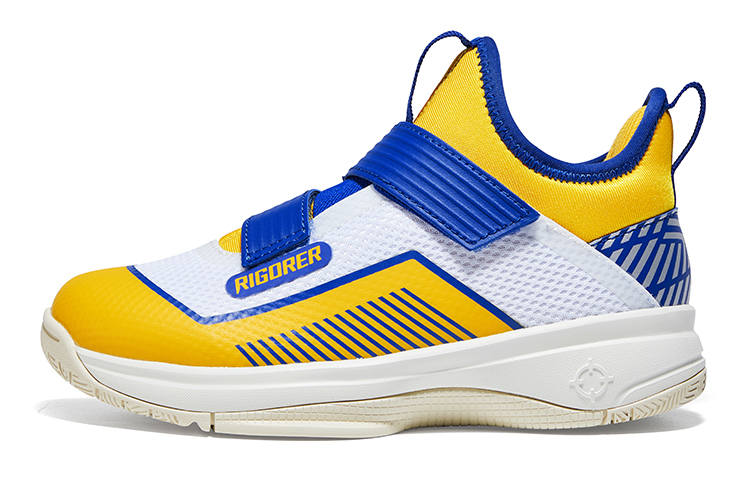 RIGORER Mid top Performance Basketball Shoes White Blue Yellow Kids'