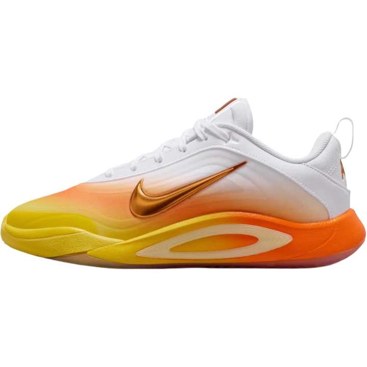 Nike Nike A'One Low top Children's Basketball Shoes White Orange Yellow