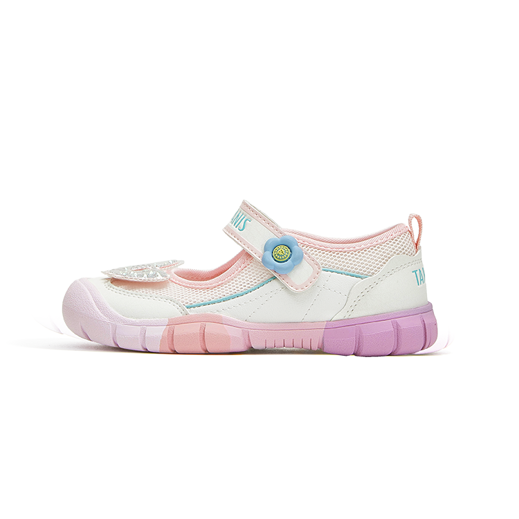 TARANIS Fabric Slip Resistant, Abrasion Resistant, Breathable Low top Kids' Running Shoes White/Pink