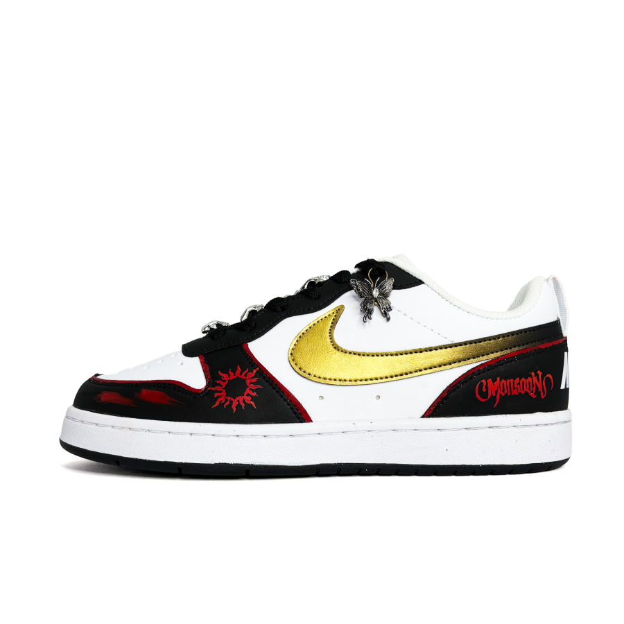 Nike Nike Court Borough Sun Century Slip Resistant Abrasion Resistant Low top Kids' Skateboarding Shoes Gold Teenagers
