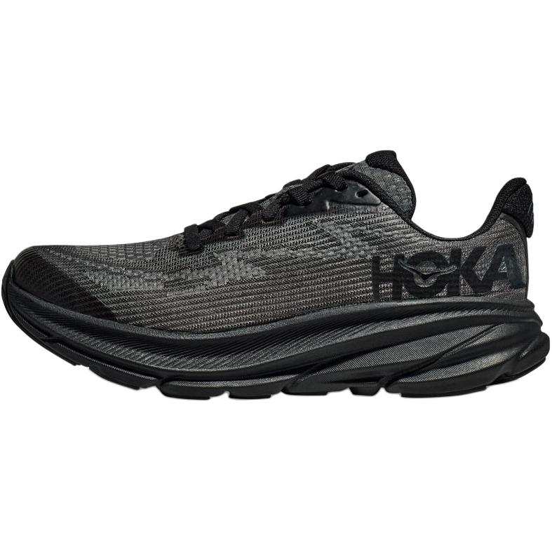 HOKA ONE ONE Clifton 9 Polyester Comfortable Slip Resistant Abrasion Resistant Low top Kids' Running Shoes Black
