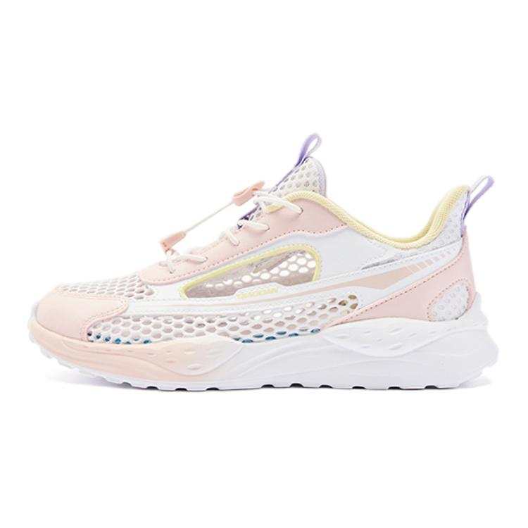 QIAODAN Comfortable And Breathable Low top Casual Shoes White Pink Unisex