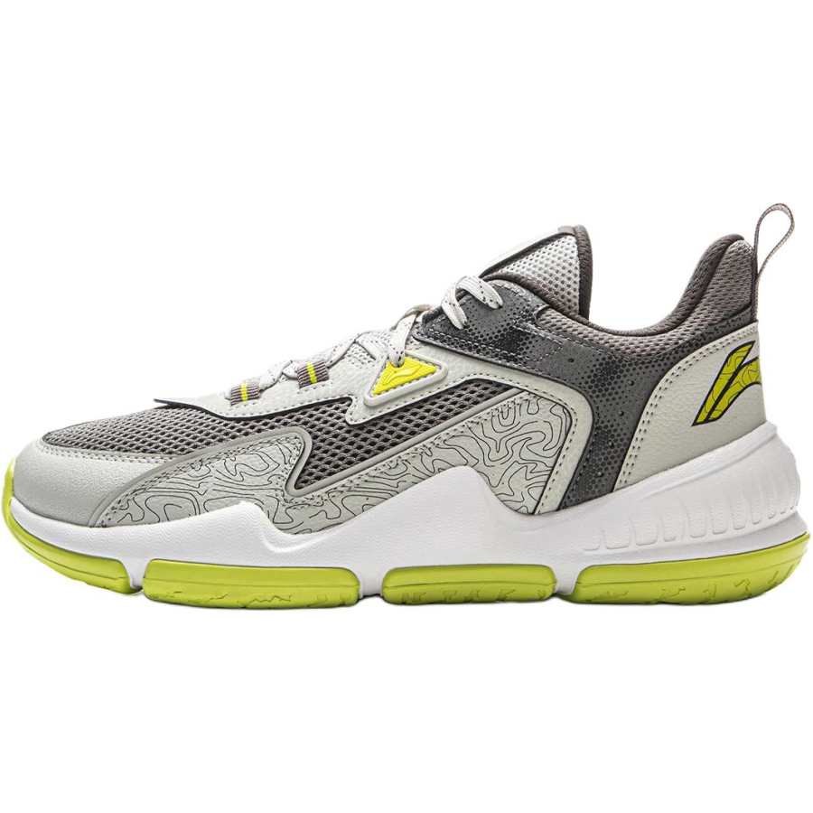 Li-Ning YOUNG Li Ning YOUNG Basketball Low top Children's Basketball Shoes Gray Green Kids'