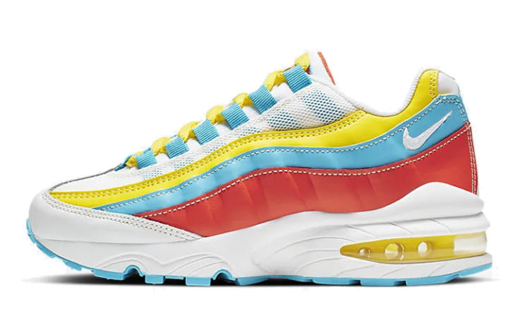 Nike Nike Air Max 95 'White Blue Fury Opti Yellow' GS