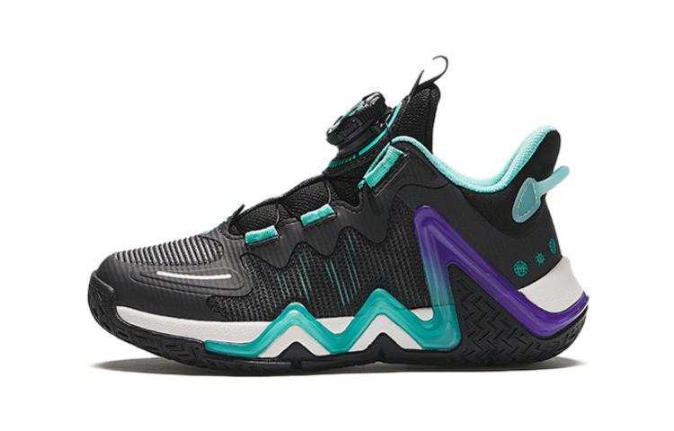 Antakids Slip Resistant Anti Kick Mid top Children's Basketball Shoes Black Green Children Aged 3 7 Years Old