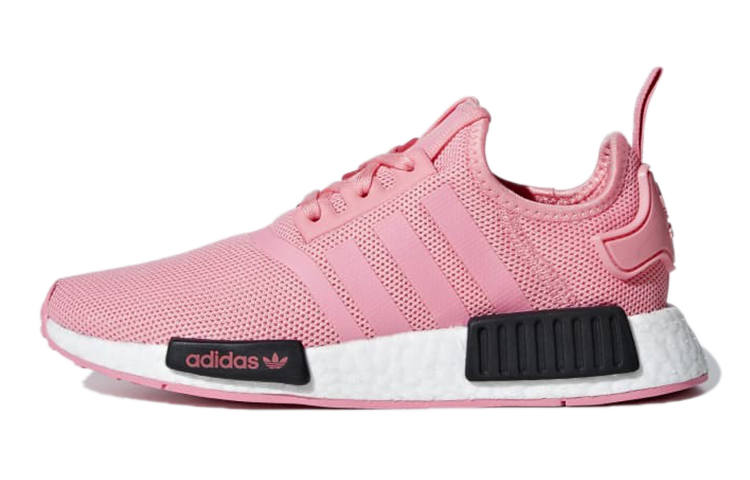 Adidas Originals NMD_R1 Slip Resistant And Breathable Kids Lifestyle Shoes Pink Black Teenagers
