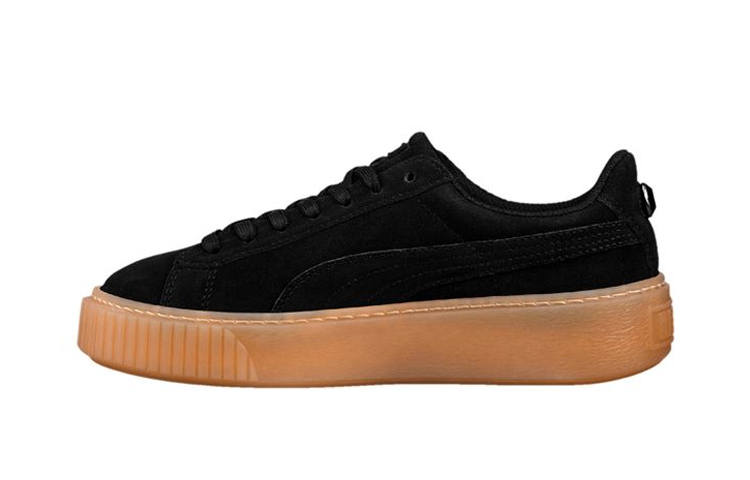 PUMA Suede Platform Low top Kids' Skateboarding Shoes Black Children Aged 3 7 Years Old