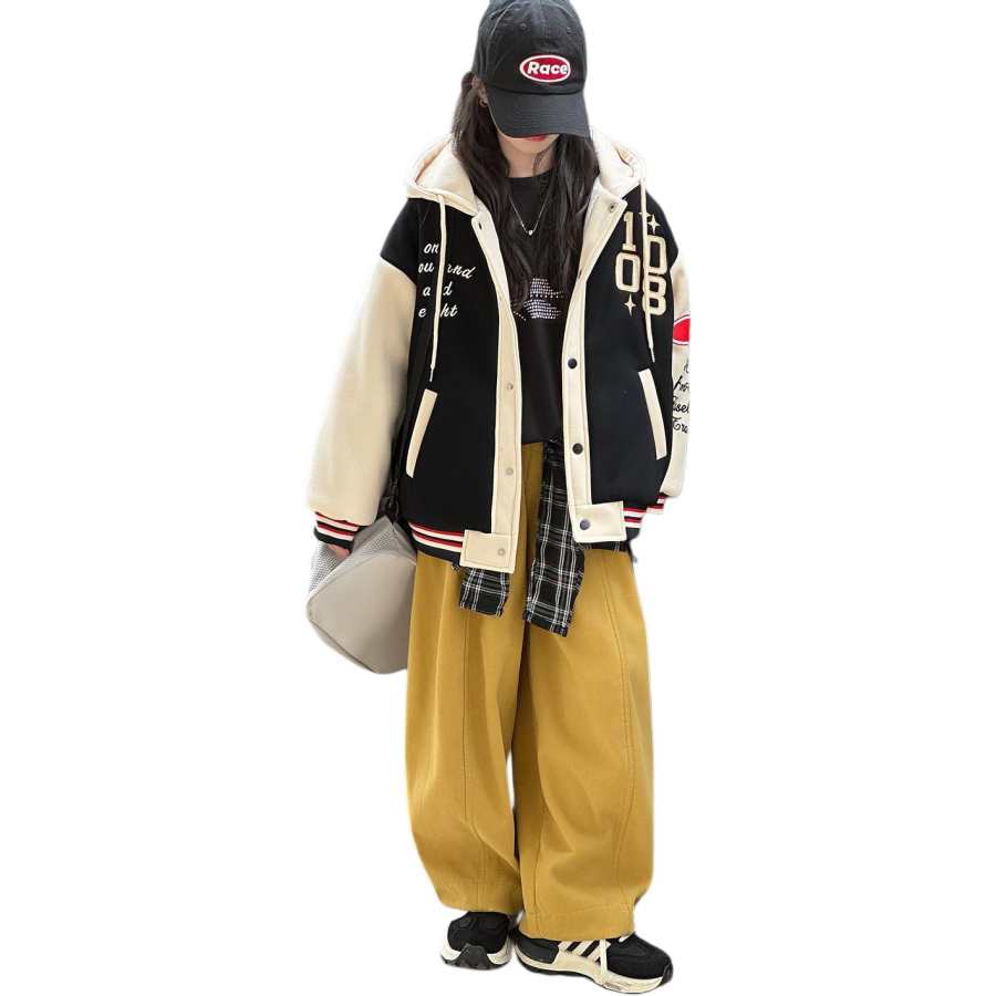 PLANDOO Kids Padded Jackets Hooded Thickened And Fleece Lined