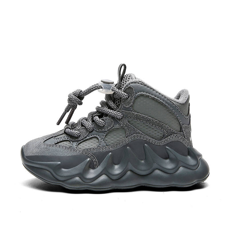 Jeep Synthetic Leather Mid top Kid's Walking Shoes Gray Kids'