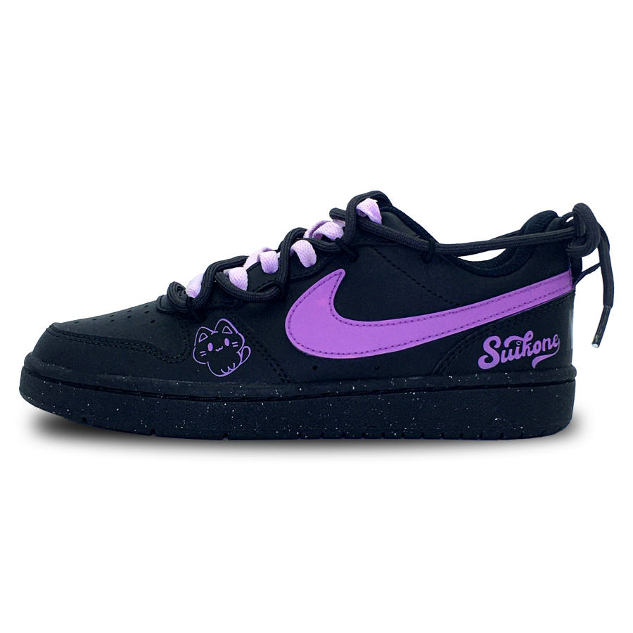 Nike Nike Court Borough Little Purple Kitten Leather Slip Resistant Abrasion Resistant Slip Resistant Abrasion Resistant