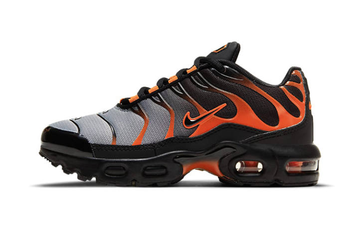 Nike Nike Air Max Plus Kids Lifestyle Shoes Black Gray Orange Children Aged 3 7 Years Old