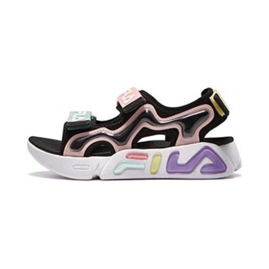 FILA KIDS Comfortable Slip Resistant Abrasion Resistant Children's Sandals Black Pink Children Aged 3 7 Years Old