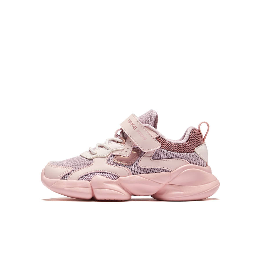 ERKE KIDS Synthetic Leather, Textile Low top Kids' Running Shoes Lotus/Peony Pink Kids'