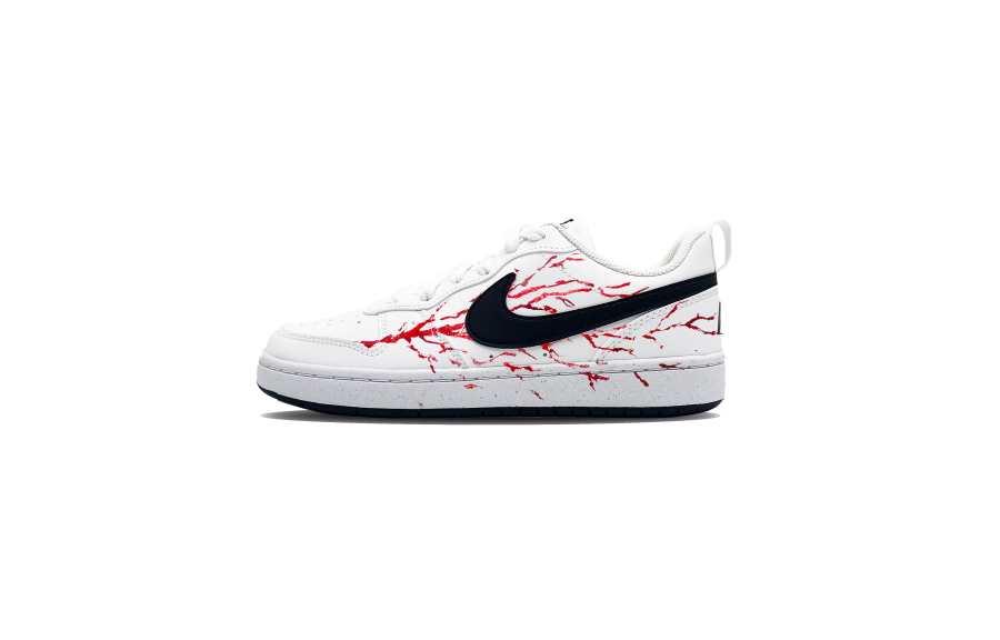 Nike Nike Court Borough Propagation Synthetic Leather Abrasion Resistant Low top Kids' Skateboarding Shoes White Teenagers