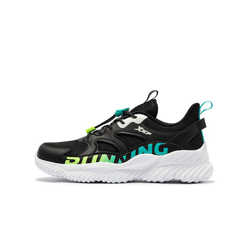 XTEP Synthetic Leather Low top Running Shoes Black Teenagers