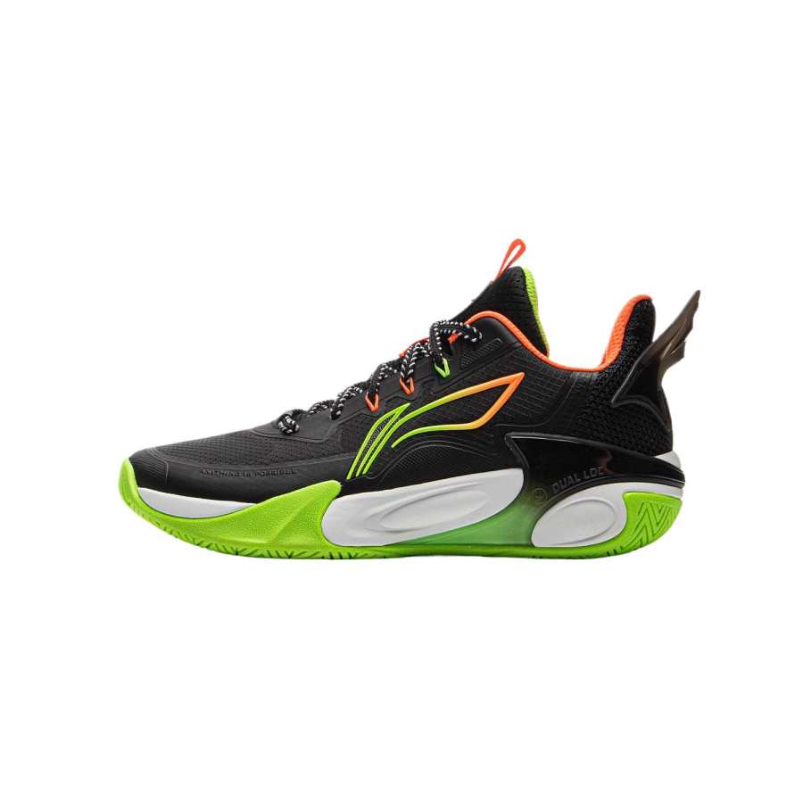 Li-Ning YOUNG Li Ning YOUNG Wind Shadow 2.0 Basketball Fabric Slip Resistant Mid top Basketball Shoes Black