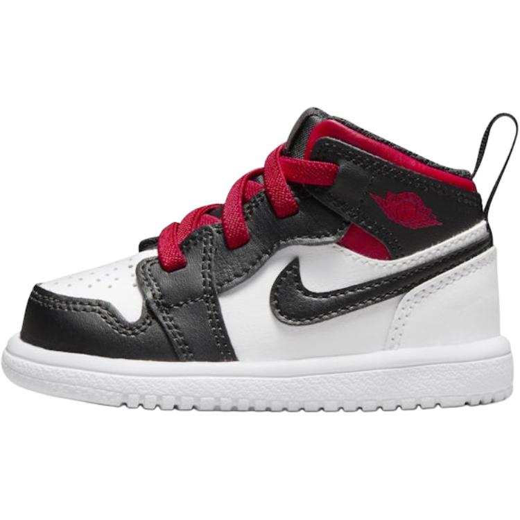 Jordan Jordan Air Jordan 1 Abrasion Resistant Mid top Toddler Shoes White Black Red Infant And Toddler