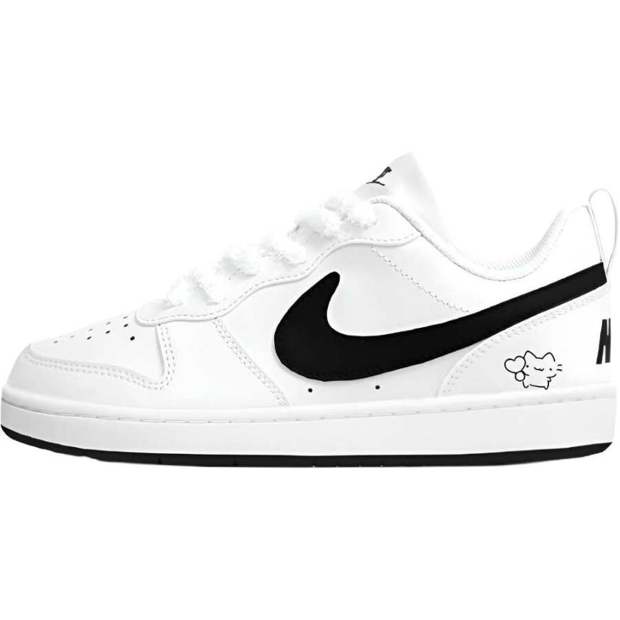 Nike Nike Court Borough Slip Resistant Cushioning Abrasion Resistant Low top Kids' Skateboarding Shoes White Teenagers