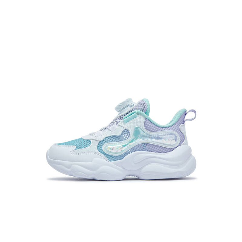 XTEP Slip Resistant Support Low top Casual Shoes New White Tranquil Blue Violet Blue Purple Kids'