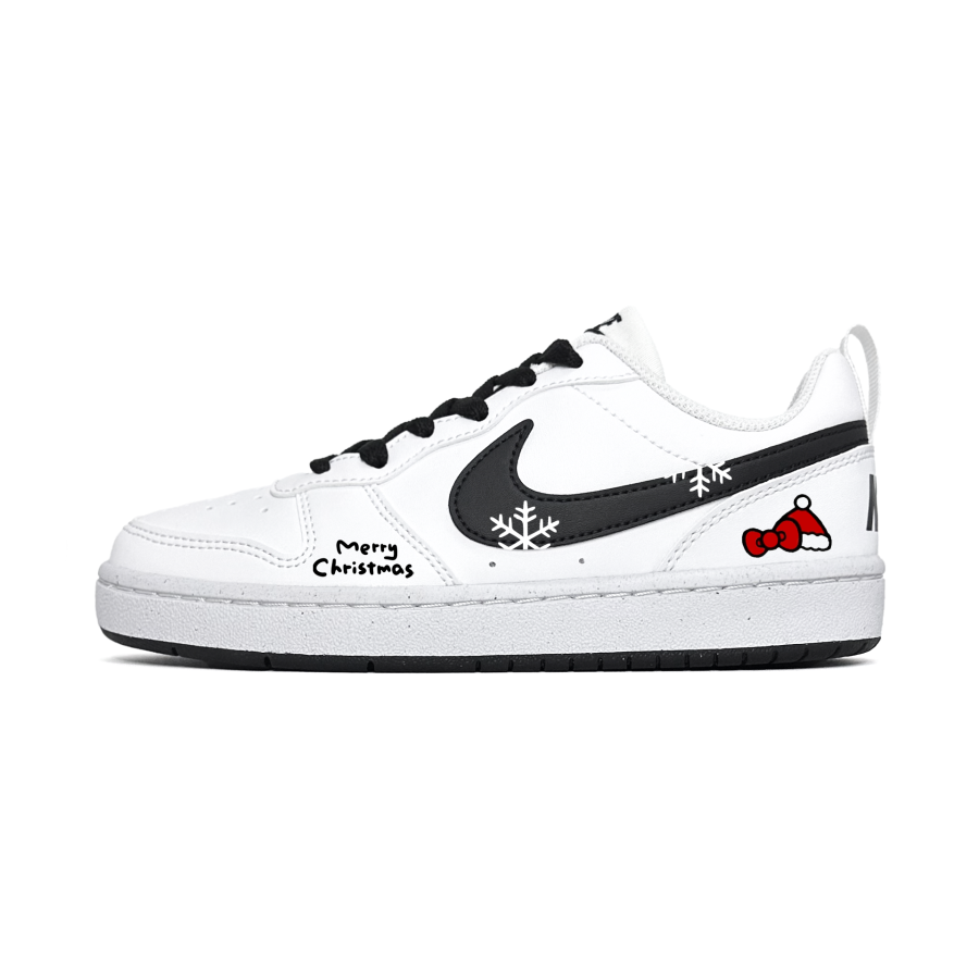 Nike Nike Court Borough Synthetic Leather Abrasion Resistant Low top Kids' Skateboarding Shoes Black Teenagers