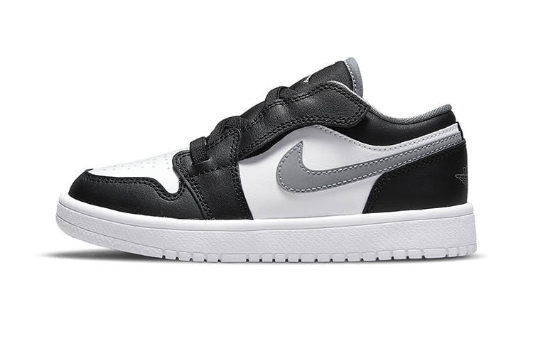 Jordan Jordan Air Jordan 1 Slip Resistant Cushioning Abrasion Resistant Low top Children's Basketball Shoes Black Gray