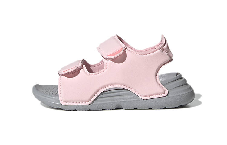 Adidas Adidas Swim Synthetic Leather Slip Resistant Anti Kick Cushioning Low top Toddler Shoes Pink Gray