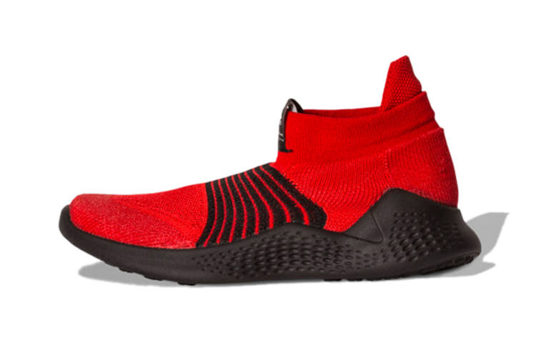 Adidas Adidas Pure Runner Athleisure Breathable Mid top Kids' Running Shoes Red Black Children Aged 3 7 Years Old