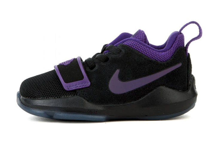 Nike Nike PG 1 Pu Low top Basketball Shoes Black Purple Infant And Toddler