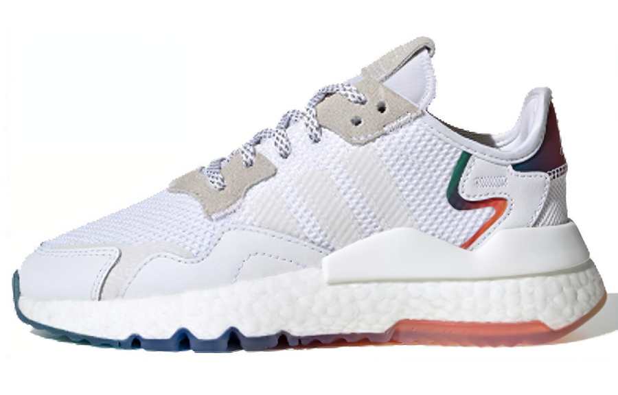 Adidas Originals Nite Jogger Cushioning Low top Kids Lifestyle Shoes White Brown