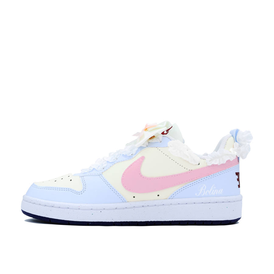 Nike Kids Nike Court Borough Butterfly Mist Sea Breathable Balance Lightweight Low top GS Blue Pink