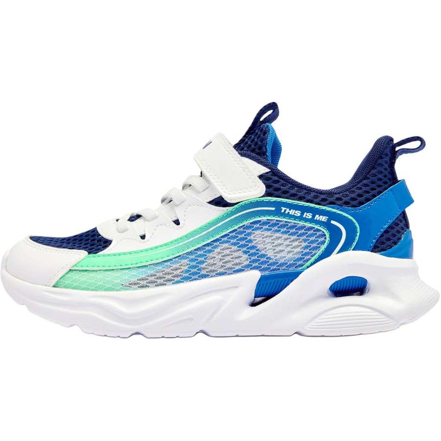 QIAODAN Synthetic Leather, Textile Comfortable Low top Casual Shoes White Blue Teenagers