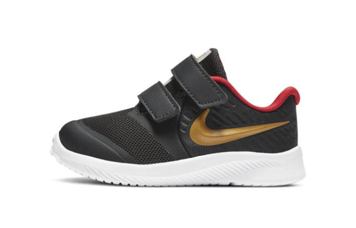Nike Nike Star Runner 2 Abrasion Resistant Low top Toddler Shoes Black Gold Red Infant And Toddler