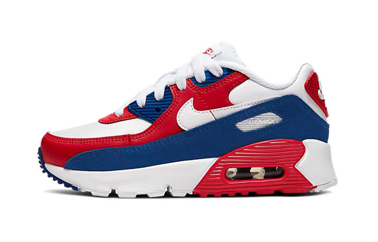Nike Nike Air Max 90 Kids Lifestyle Shoes White Red Blue Children Aged 3 7 Years Old