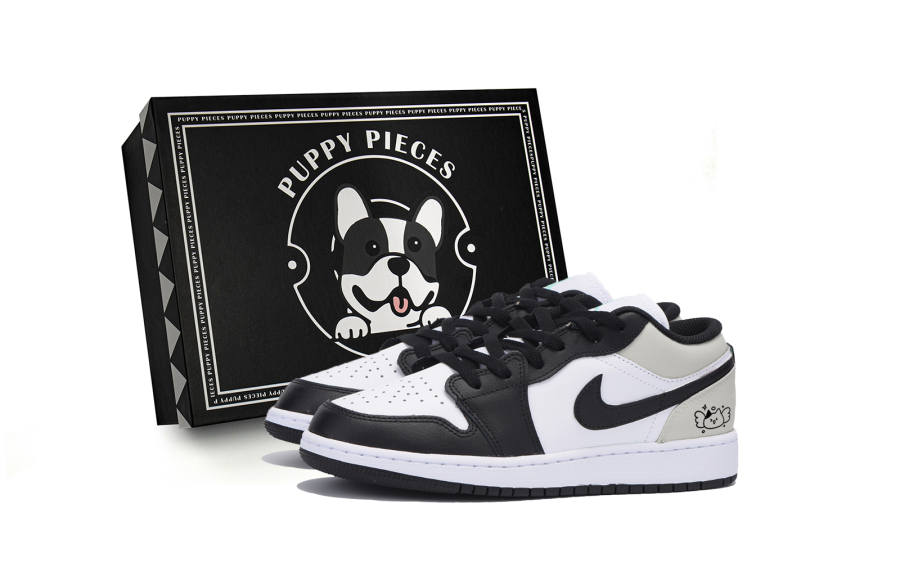 Jordan Jordan Air Jordan 1 Slip Resistant Low top Children's Basketball Shoes Black Gray Teenagers