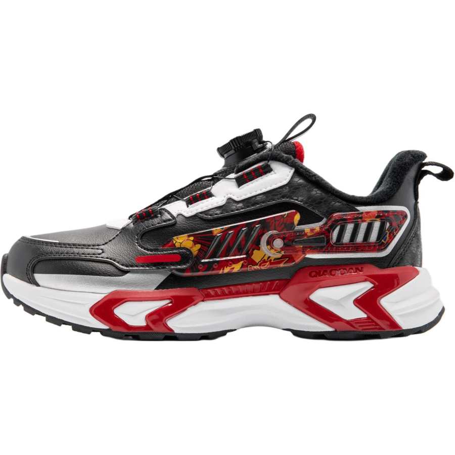 QIAODAN Fabric Comfortable Insulated Shoes Black Red Teenagers