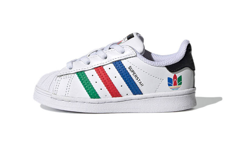 Adidas Originals SUPERSTAR Abrasion Resistant Low top Toddler Shoes White Infant And Toddler