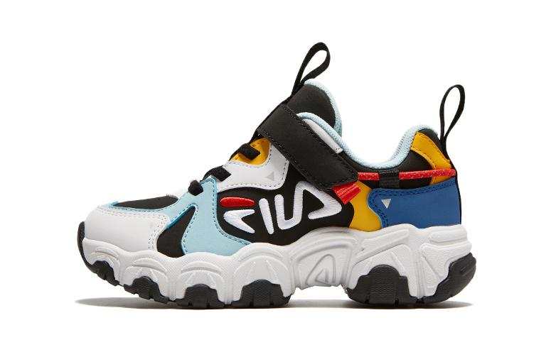 FILA KIDS Cat Paw Comfortable Low top Kids' Running Shoes Black Blue Yellow Children Aged 3 7 Years Old