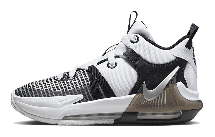 Nike Nike LeBron Witness 7 Cushioning Abrasion Resistant Basketball Shoes White Black Unisex