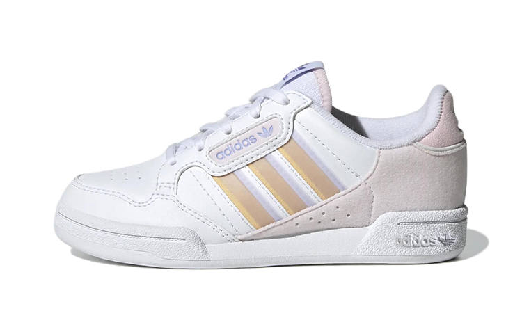 Adidas Originals Continental Low top Kids' Skateboarding Shoes Grid White Purple Children Aged 3 7 Years Old