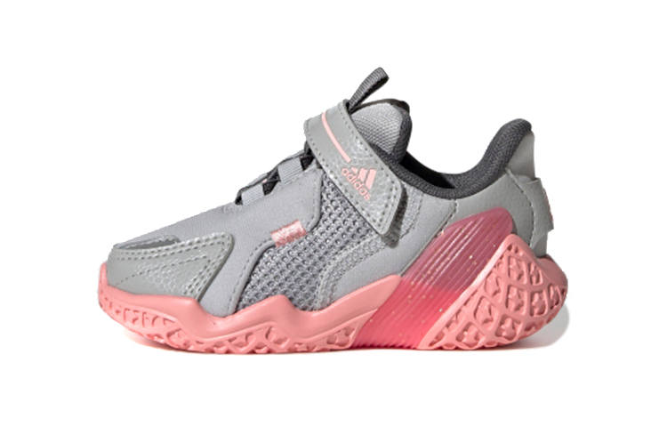 Adidas Adidas 4Uture Rnr El I Slip Resistant Cushioning Abrasion Resistant Low top Toddler Shoes Gray Pink Infant And Toddler