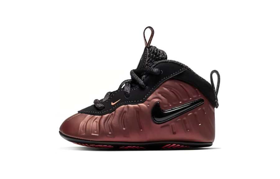 Nike Nike Foamposite Pro Cushioning, Wear Resistant Mid top Toddler Shoes Black Red Infant And Toddler