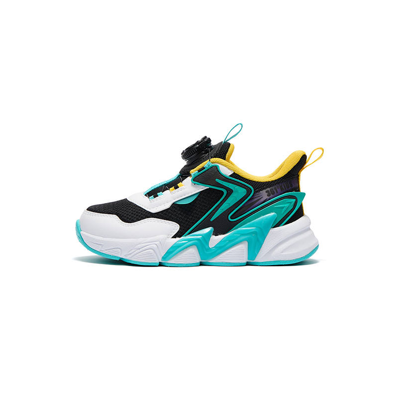 361°KIDS Slip Resistant Cushioning Abrasion Resistant Breathable Running Shoes Black White Green Kids'