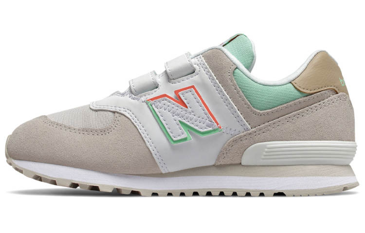 New Balance New Balance NB 574 Hook And Loop Low top Cushioning Kids Lifestyle Shoes Beige White Green Teenagers