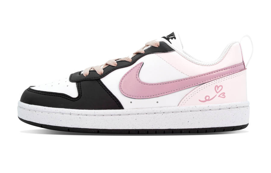 Nike Nike Court Borough 2Court Borough Slip Resistant Abrasion Resistant Low top Kids' Skateboarding Shoes Black Pink