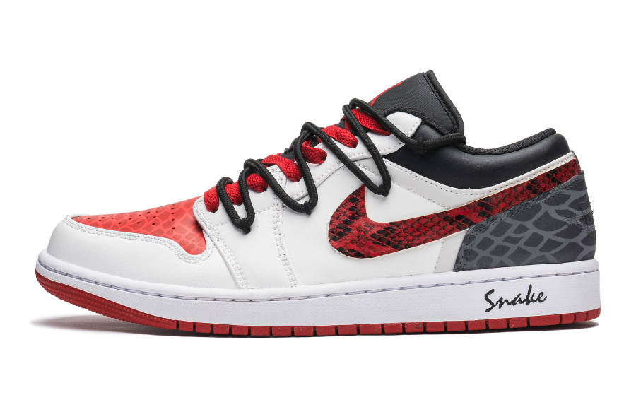 Jordan Jordan Air Jordan 1 Low 'Bred' CNY Leather Low top Children's Basketball Shoes White Teenagers