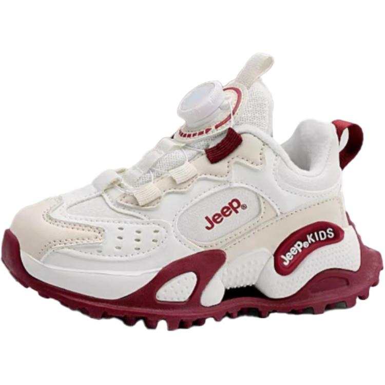 Jeep Synthetic Leather Low top Kids Lifestyle Shoes Beige Red Kids'