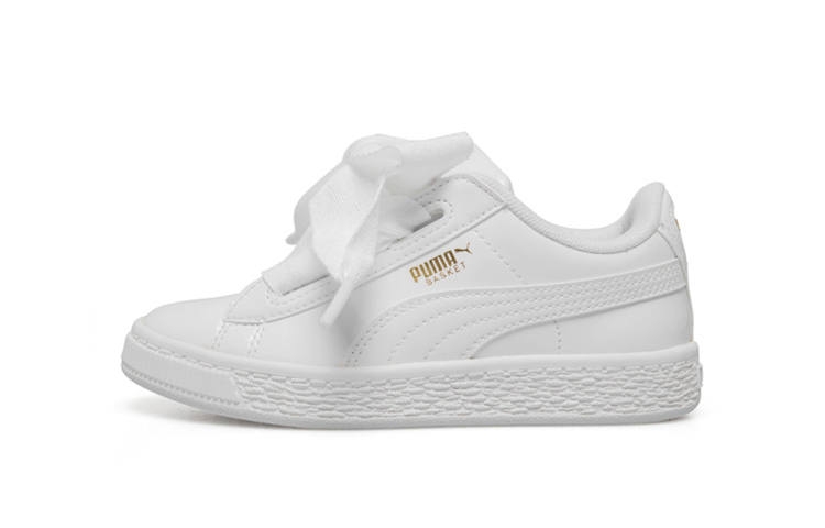 PUMA Basket Heart Patent Leather Low top Toddler Shoes White Infant And Toddler